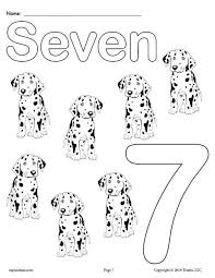 Number Seven Coloring Page Numbers Preschool Learning Numbers Numbers 1 10