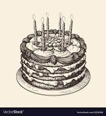 Cakes and sweets decorative icons set with donut cookies cupcake isolated vector illustration. 32 Awesome Image Of Birthday Cake Drawing Entitlementtrap Com Cake Drawing Birthday Cake Illustration Cake Illustration