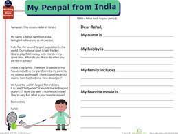 pen pal letters india worksheet education com