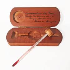 Vintage Wine Thermometer Gift Boxed French Temperature Gauge Vintage Wine Wine Temperature Wine Connoisseur