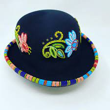 Bowler Hat Beaded Hat Band Leather Bags Handmade Beaded Hats Native American
