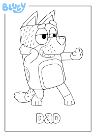 Getcolorings.com has more than 600 thousand printable coloring pages on sixteen thousand topics including animals, flowers, cartoons, cars, nature and many many more. Print Your Own Colouring Sheet Of Bluey S Dad Bandit