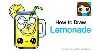 How To Draw Lemonade Easy And Cute Cute Food Drawings Cute Drawings Draw So Cute Food