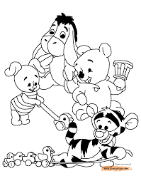 A beautiful coloring page with winnie the pooh and his friends: Baby Pooh Printable Coloring Pages Disney Coloring Book Coloring Home