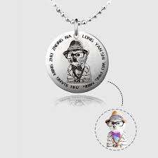 Personalized pet photo necklace reviews. Pet Memorial Jewelry Silver Engraved Custom Picture Necklace