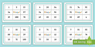 Design and print free custom bingo cards online. 1 100 Bingo Game