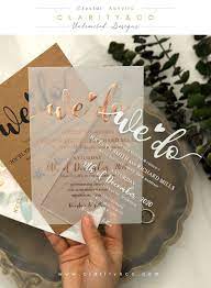 Clarityandco Custom Acrylic Vellum Wedding Invitation Collection Acrylic Wedding Invitations Wedding Invitations Online Wedding Invitations