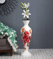 Modern living room corner flower vase. Buy White Big Corner Mild Steel Vase By Alnico Decor Online Modern And Contemporary Vases Vases Home Decor Pepperfry Product