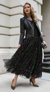 Black And Gold Casual Outfits For Ladies 30 Dresses Birthday Party Fashion Tulle Skirts Outfit Leather Jacket Outfits