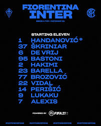 Fiorentina inter live score (and video online live stream*) starts on 5 feb 2021 at 19:45 here on sofascore livescore you can find all fiorentina vs inter previous results sorted by their h2h matches. Inter On Twitter Team News Our Starting Xi For Fiorentinainter Forzainter