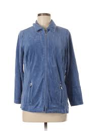 Details About Norm Thompson Women Blue Jacket Med Petite
