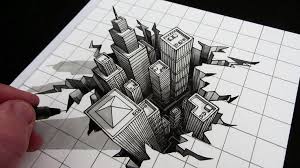 How To Draw A 3d Hole With A Anamorphic 3d City Illusion Thank You For Watching Optical Illusions Drawings Optical Illusions Art Illusion Drawings