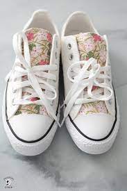 See more ideas about converse, diy converse, diy shoes. How To Customize Converse With Fabric The Polka Dot Chair Canvas Shoes Diy Diy Converse Diy Shoes