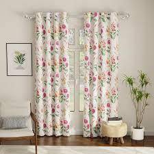 Blackout Curtains, Digital Printed Curtains, Pack of 2 Curtains - Cone  Flower - Pink