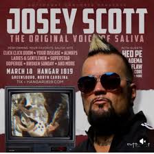 TONIGHT! Tuesday, March 18th!! Greensboro, NC!! The NU METAL REVIVAL comes  to Hangar 1819! Featuring: The Josey Scott Band! W/ support from the one &  only Hed PE, along w/ Adema, CORE,