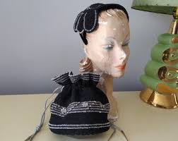 1950s blanco malvado mimbre caja bolsa