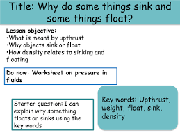 floating, sinking and density
