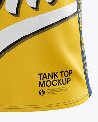 Download Men S Running Singlet Mockup Front View In Apparel Mockups On Yellow Images Object Mockups