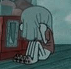 Kartun memang identik dengan hal yang lucu dan menyenangkan. Squidward Sad