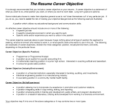 Resume Career Objective Patriciopdc Com