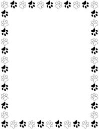 Black And White Paw Print Border Black And White Paw Print Border Paw Print Clip Art Borders For Paper Printable Border