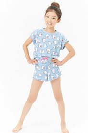 Girls Cat Print Pajama Set Kids Moda Gecelikler Cocuk Modasi