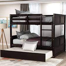 When you're a kid, there's nothing more fun than sleeping on a bunk bed! Amazon Com Full Over Full Bunk Bed For Kids Teens Detachable Wood Full Bunk Bed Frame With Trundle Kitchen Dining