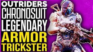 Purple (epic) and gold (legendary) gear can each hold two, however legendary gear comes with its own dedicated, highly powerful mod from tier 3. Outriders Legendary Armor Chronosuit Trickster Gear Outriders Legendary Chronosuit Armor Gear Youtube