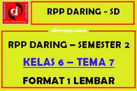 Referensi pengetahuan, mendidik, perkembangan anak Download Rpp Daring 1 Lembar Kelas 6 Tema 7 Semester 2 Dicariguru Com