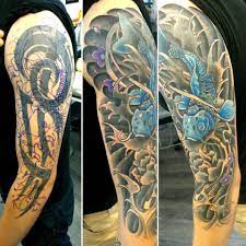 See more ideas about tribal cover up, sleeve tattoos, cover tattoo. Koi Cover Up Tattoo By Seb Limited Availability At Revival Tattoo Studio Tribal Tattoo Cover Up Cover Tattoo Tattoo Sleeve Cover Up