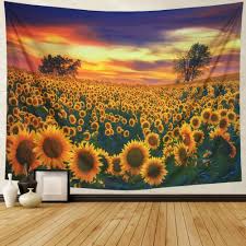 Get swept up in a sea of sunflowers with this wall hanging by krelymics. Home Decor Amonercvita Sunflower Tapestry Yellow Sunflower Field Wall Tapestry Sunflower Ocean Wall Hanging Boho Landscape Tapestry Plant Printed Tapestry Flower Floral Tapestry For College Student Dorm Decor Home Decor