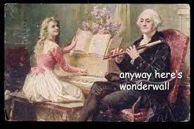 Wonderwall Sticker By Thejettset27 In 2021 George Washington Meme Funny Art Classical Art Memes