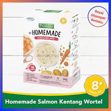 Surabaya liananaa  4 sachet  promina bubur bayi 6 bulan per 4 sachet. Promina 8m Homemade Bubur Salmon Kentang Wortel Box 100gr Bubur Bayi Usia 8 Bulan Keatas Lazada Indonesia