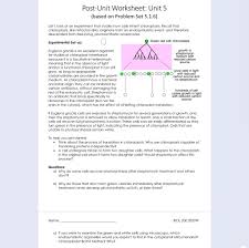 This article will go over the characteristics of these organelles as well as the major differences and similarities of these organelles. Solved Post Unit Worksheet Unit 5 Based On Problem Set Chegg Com