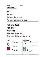 Purchase this product now and earn 26 points! Phonics Reading 1 Esl Worksheet By Clare Baldacchino