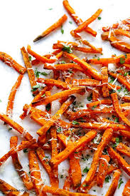 Parmesan Baked Sweet Potato Fries Gimme Some Oven Recipe Sweet Potato Fries Baked Parmesan Sweet Potato Fries Sweet Potato Recipes Fries