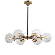 Matte Black And Brass Pendant Light Jonathan Y Caleb 28 In 6 Light Black Brass Cluster Pendant Jyl9015a In 2020 Cluster Pendant Lighting Led Pendant Lights Cluster Pendant