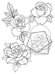 Flowers Flower Outline Tattoo Neo Traditional Roses Flower Tattoo Designs