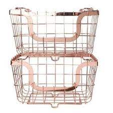 Dunelm 2 Copper Stacking Baskets Rose Gold Kitchen Gold Kitchen Copper Kitchen Accessories