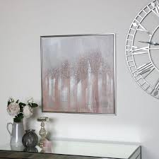 Check spelling or type a new query. Pink Silver Crystal Abstract Wall Print Canvas