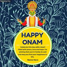 Onam is the most popular festival in kerala and is considered as state festival of kerala. Write Name On Onam Wishes Greeting Card In English Card Codez Name On Greeting Cards