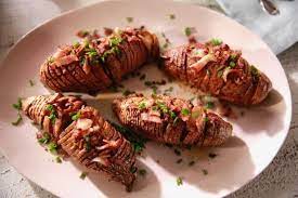Bacon Hasselback Sweet Potatoes Recipe Hasselback Sweet Potatoes Molly Yeh Recipes Food Network Recipes