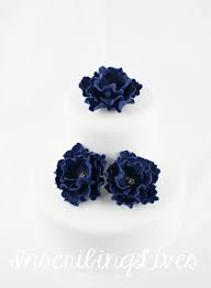 Shop edible sugar flowers for cakes on wanelo. Navy Blue Fondant Flower 3pcs Peony Cake Flower Navy Blue Silver Wedding Cake Topper Edible Flowers Vintage Wedding Inscribinglives Fondant Flowers Silver Wedding Cake Topper Silver Wedding Cake