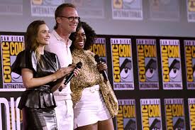 Elizabeth Olsen Paul Bettany And Teyonah Parris Marvel Studios Panel 2019 San Diego Comic Con Wandavision Photo 42967185 Fanpop