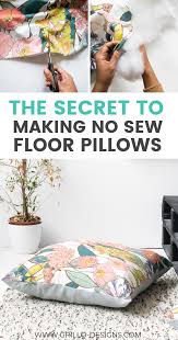 Diy No Sew Large Floor Cushions Floor Cushions Diy Floor Pillows Diy Diy Cushion