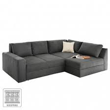 Boxspring Ecksofa Esbjerg Mit Schlaffunktion Beidseitig Montierbar Microfaser Home24