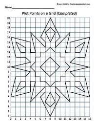Plot Points On A Grid Snowflake Coordinates Coordinate Graphing Plotting Points Math Geometry