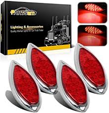 Amazon Com Partsam 4pcs Tear Drop 6 Inch Red Led Brake Stop Turn Tail Lights 35 Led Chrome With Bullet Plugs Waterproof Sealed Replacement For Hot Rod 1938 1939 Red Trailer Led Teardrop
