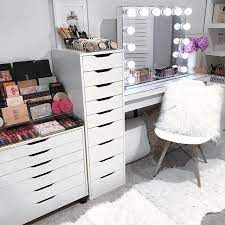 Lazy Sundays Ikea Alex 6 Drawer Unit Ikea Stool Ikea Mirror Officeworks Student Desk All Acrylic Makeup Storage Vanity Beauty Room Room Planner Vanity