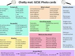 Describing A Photo Photocard Help Mat For New Gcse Spanish Gcse French Learning Spanish How To Speak Spanish